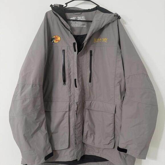 Bass Pro Shops Jacket Mens XXL Logo Full Zip Bone Dry Rain Coat